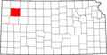 Map of Kansas highlighting Thomas County