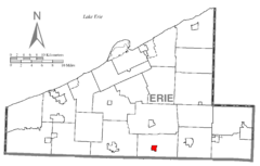 Map of Mill Village, Erie County, Pennsylvania Highlighted.png