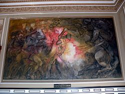 Archivo:Merida - Fresken Pacheco 4 Maya gegen Conquistador
