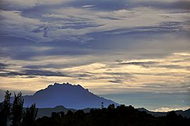 Mount Kinabalu on Cloudy Morning
