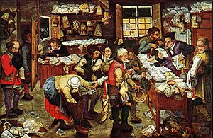 Archivo:Pieter Brueghel the Younger, 'Paying the Tax (The Tax Collector)' oil on panel, 1620-1640. USC Fisher Museum of Art