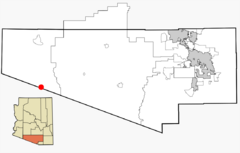 Pima County Incorporated and Unincorporated areas Lukeville located.svg