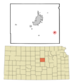 Saline County Kansas Incorporated and Unincorporated areas Gypsum Highlighted