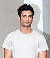 Sushant Singh Rajput snapped at the promotions of 'M.S. Dhoni - The Untold Story' (cropped)
