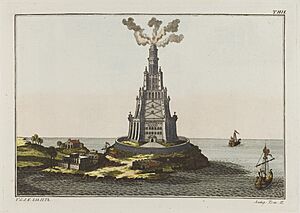 Archivo:The pharos of Alexandria. Coloured engraving, ca. 1804-1811. Wellcome L0047776