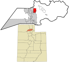 Weber County Utah incorporated and unincorporated areas North Ogden highlighted.svg