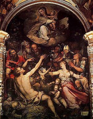Archivo:Alegoría de la Inmaculada Concepción, de Luis de Vargas (Altar de la Concepción de la catedral de Sevilla)