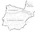 Map of Hispania beginning of the 10th century.Names in Latin-Arabic and "states"