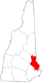 Map of New Hampshire highlighting Strafford County