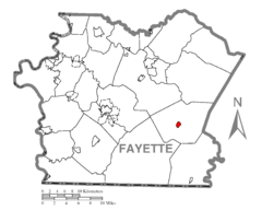 Map of Ohiopyle, Fayette County, Pennsylvania Highlighted.png