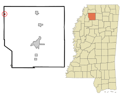 Panola County Mississippi Incorporated and Unincorporated areas Crenshaw Highlighted.svg