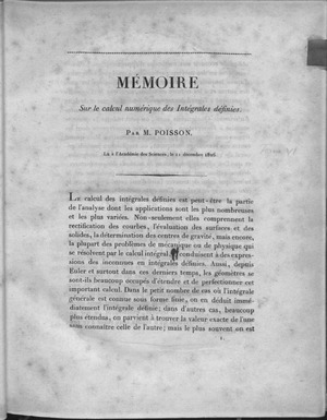 Archivo:Poisson - Mémoire sur le calcul numerique des integrales définies, 1826 - 744791
