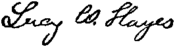 Presidents Lucy W Hayes signature.png