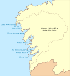 Localización de la Isla de Sálvora dentro de las Rías Bajas.