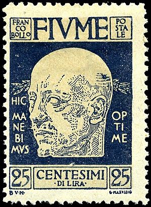 Archivo:Stamp Fiume 1920 25c Annunzio