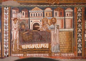 Archivo:Cappella di san silvestro, affreschi del 1246, storie di costantino 02 sogno 1