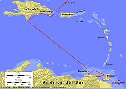 Archivo:Columbus third voyage es