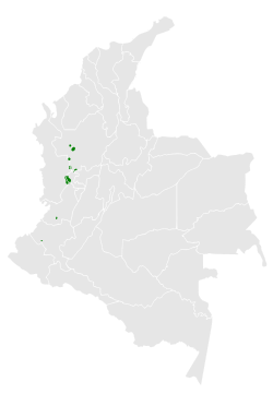 Distribución geográfica del pinchaflor ventrirrufo.