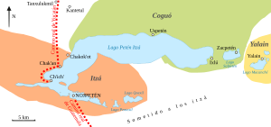 Archivo:El lago Petén Itzá en el tiempo de la conquista 1697