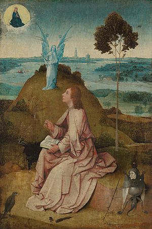 Archivo:Johannes op Patmos Saint John on Patmos Berlin, Staatlichen Museen zu Berlin, Gemaldegalerie HR