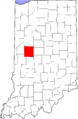 Map of Indiana highlighting Montgomery County