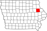 Map of Iowa highlighting Delaware County.svg