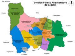 Mapa división político administrativa de Medellín.svg