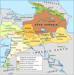 Maps of the Armenian Empire of Tigranes-es.svg