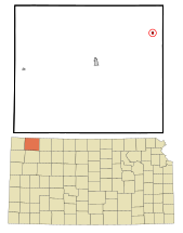 Rawlins County Kansas Incorporated and Unincorporated areas Herndon Highlighted.svg