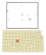 Rush County Kansas Incorporated and Unincorporated areas Timken Highlighted.svg