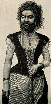 Archivo:Senora Pastrana, a bearded lady. Reproduction of a wood Wellcome V0007254