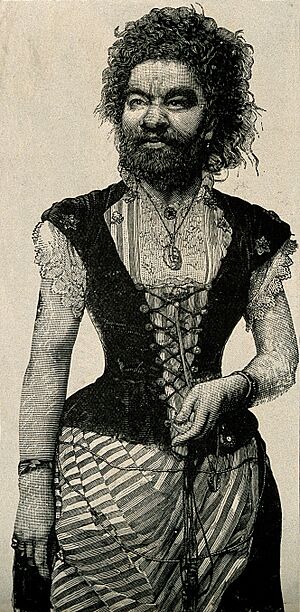 Archivo:Senora Pastrana, a bearded lady. Reproduction of a wood Wellcome V0007254