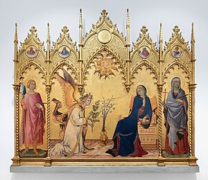 Archivo:Simone Martini — Annunciation with St. Margaret and St. Ansanus