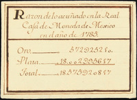 Archivo:51.- CCLXXXVII.1.38.2.0001 - Razón de lo acuñado en la Real Casa de Moneda de México