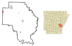 Arkansas County Arkansas Incorporated and Unincorporated areas Humphrey Highlighted.svg