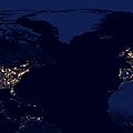 Atlantic continents at night by VIIRS