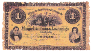 Archivo:Billete de 1 peso, Archivo Histórico Casa de Luzárraga