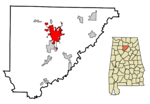 Archivo:Cullman County Alabama Incorporated and Unincorporated areas Cullman Highlighted