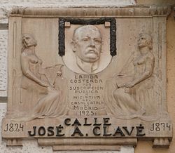 Archivo:Lápida a José Anselmo Clavé (Madrid) 02