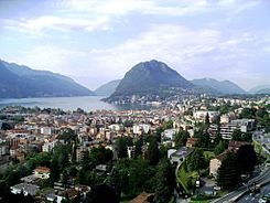 Vista de Lugano y del monte San Salvatore