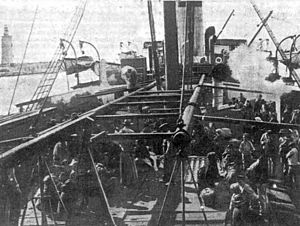 Archivo:Spanish passengers on the Heliopolis, 1907
