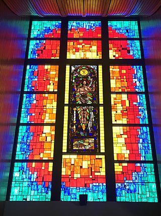Stained glass window depicting the Resurrection of Christ.jpg