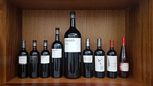 Archivo:Traditional wine bottle sizes Bodegas Casajus Ribera del Duero