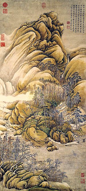 Archivo:Wang Shimin-After Wang Wei's Snow Over Rivers and Mountains