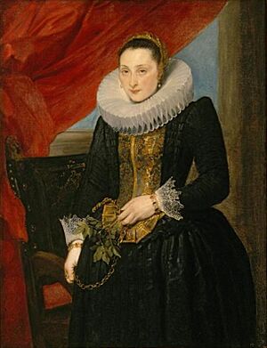 Archivo:Anthony van Dyck - Portrait of a Lady, oil on canvs painting , c. 1618-21, El Paso Museum of Art