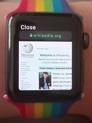 Archivo:Apple Watch running Wikipedia