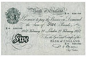 Archivo:Bank of England £5 note 1952