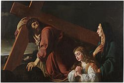 Archivo:Cristo con la cruz a cuestas contemplado por María y el alma cristiana (Museo del Prado)