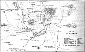 Archivo:Expédition du Mexique. — Plan de la ville de Puebla et de ses travaux de défense