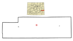 Kiowa County Colorado Incorporated and Unincorporated areas Eads Highlighted.svg